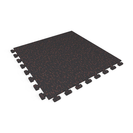 Firestorm Red REGUPOL aktivlok 3/8 inch (9 mm) interlocking rubber gym floor tile, 24 x 24 in., with puzzle edges