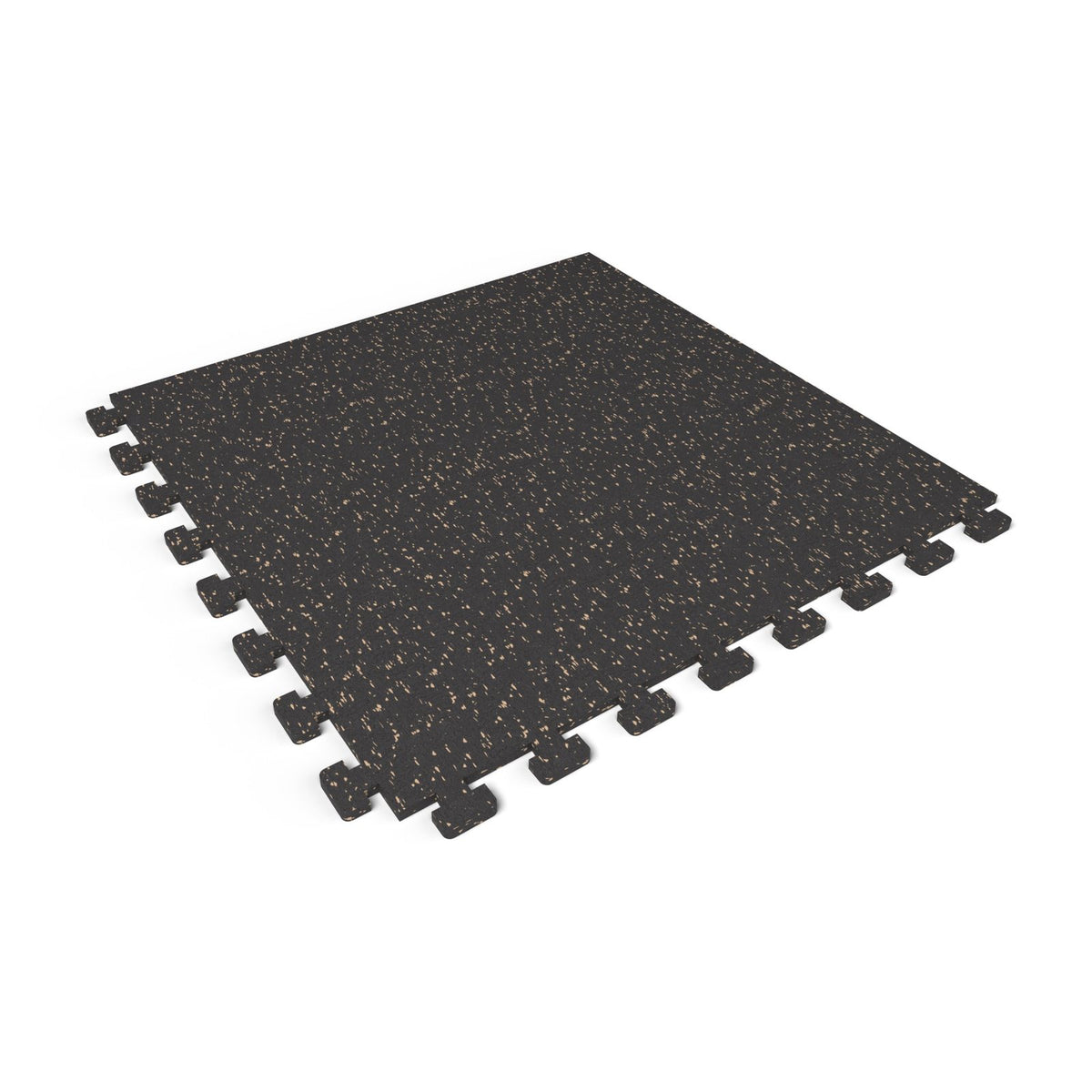 Titan Tan REGUPOL aktivlok 3/8 inch (9 mm) interlocking rubber gym floor tile, 24 x 24 in., with puzzle edges