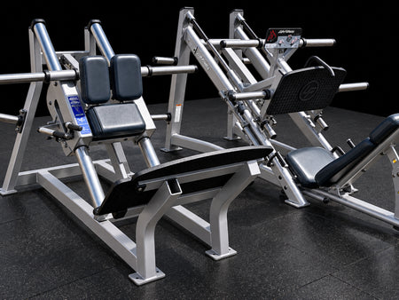 Life Fitness plate-loaded strength equipment included in the SCP1 used commercial gym package
